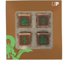 Dungeons and Dragons: Heavy Metal Dice Set D6 - Feywild Copper and Green (4 pieces)