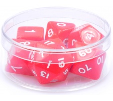 Polydice Set Solid Red (7-part)