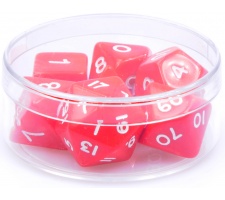 Polydice Set Solid Red (7-delig)