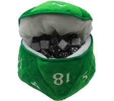 Plush Dice Pouch D20 Green