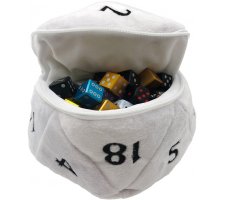 Pluche Dice Pouch D20 White