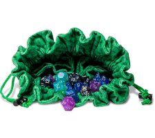 FanRoll - Dragon Storm Velvet Compartment Dice Bag: Green Dragon Scales