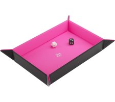 Gamegenic - Magnetic Dice Tray Rectangular: Black/Pink