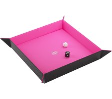 Gamegenic - Magnetic Dice Tray Square: Black/Pink