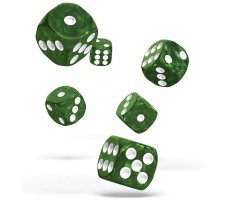 Oakie Doakie Dice Set D6 Marble: Green (12 pieces)