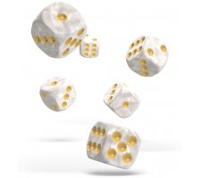 Oakie Doakie Dice Set D6 Marble: White (12 pieces)