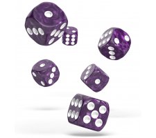 Oakie Doakie Dice Set D6 Marble: Purple (12 stuks)