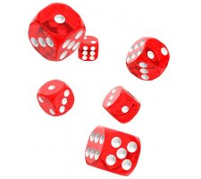 Oakie Doakie Dice Set D6 Translucent: Red (12 pieces)