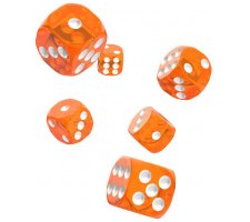 Oakie Doakie Dice Set D6 Translucent: Orange (12 stuks)