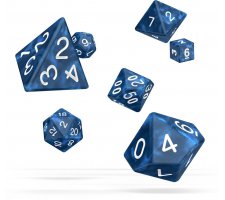 Oakie Doakie RPG Marble Dice Set: Blue (7 pieces)