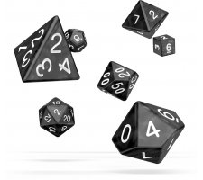 Oakie Doakie RPG Marble Dice Set: Black (7 pieces)