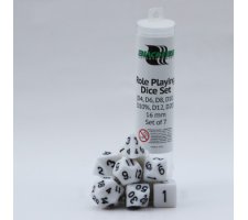 Role Playing Dice Set Solid White (7-delig)