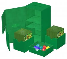 Ultimate Guard Twin Flip'n'Tray eck Case 200+ XenoSkin Monocolor Green