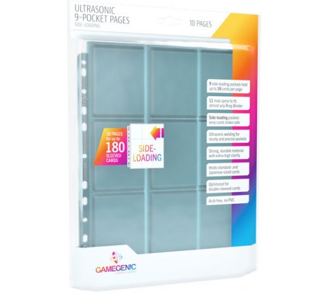 Gamegenic Ultrasonic 9-Pocket Sideloading Pages (10 stuks)