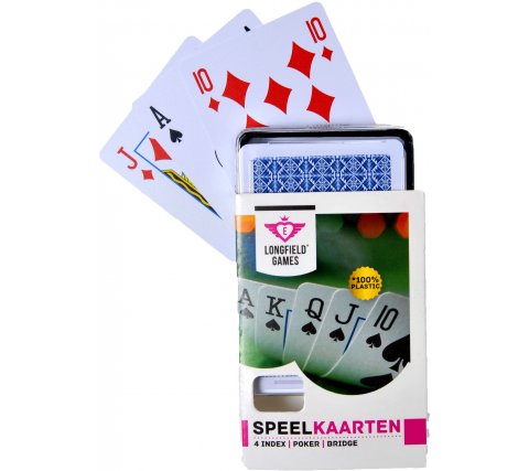 Speelkaarten Kunststof Doosje Rood (NL/EN/FR/DE)