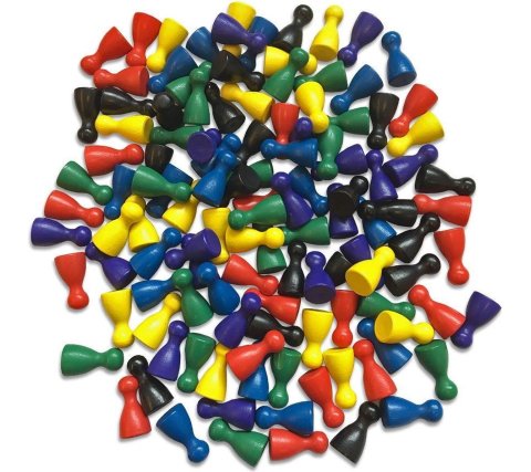 Pionnen: Halma 6 Kleuren (24mm 120 stuks)