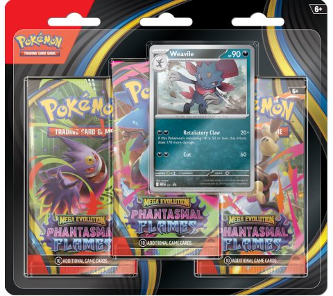 Pokémon: Mega Evolution - Phantasmal Flames 3 Booster Blister: Weavile