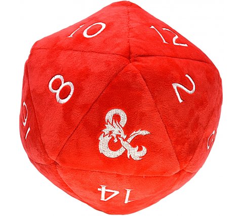 Jumbo D20 Plush Dungeons and Dragons - Red & White
