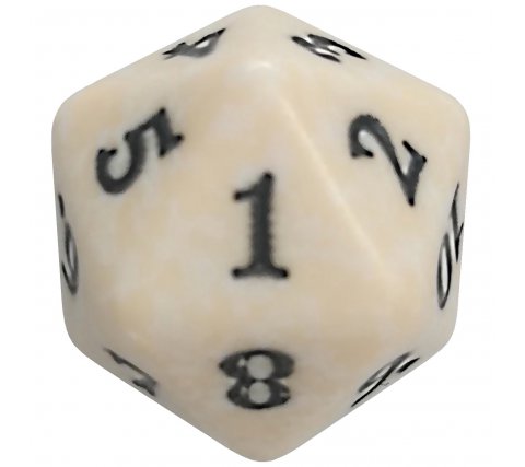 Spindown Die D20 White