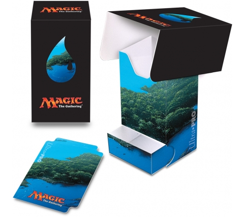 Deckbox with Tray Mana Blue: Island