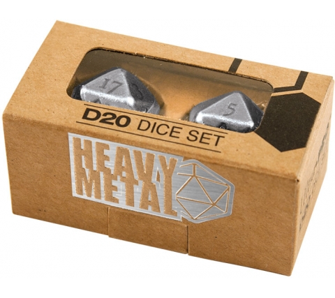 Dice Set D20 Heavy Metal: Chrome (2 stuks)