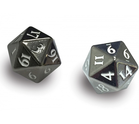 Dice Set D20 Heavy Metal: Gun Metal (2 pieces)