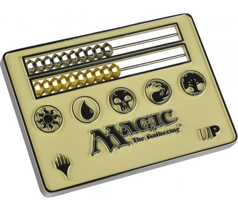 Contador De Vida Tipo Ábaco Verde Para Magic: The Gathering – Tamaño Estándar Para Deck Box – Fabricado En Aleación De Zinc Con Símbolos De Maná