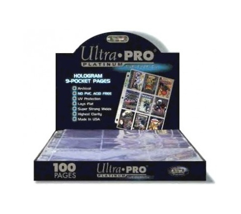 9 Pocket Pages Top Loading Clear Platinum (100 pieces)