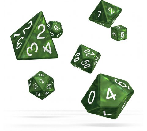 Oakie Doakie Dice Set RPG Marble: Green (7 stuks)