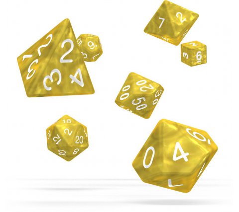 Oakie Doakie Dice Set RPG Marble: Yellow (7 stuks)