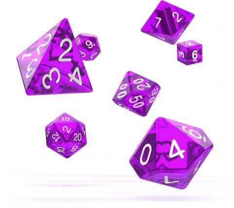 Oakie Doakie Dice Set RPG Translucent: Purple (7 stuks)