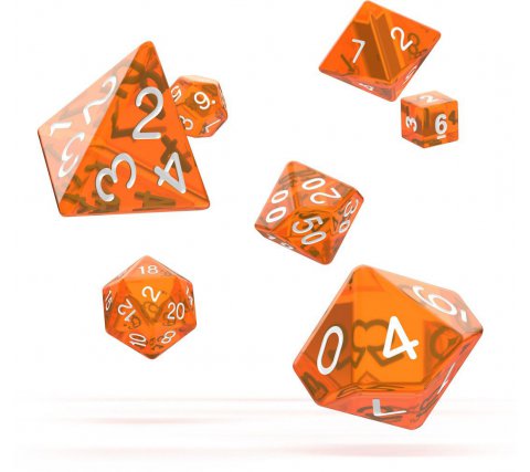 Oakie Doakie Dice Set RPG Translucent: Orange (7 stuks)
