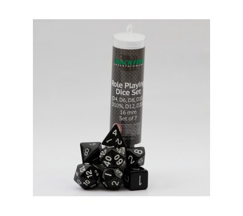 Role Playing Dice Set Solid Black (7-part)