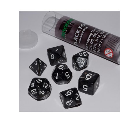 Role Playing Dice Set Black Fog (7-delig)