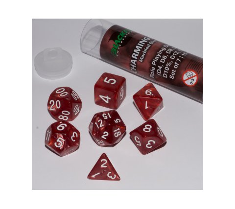 Role Playing Dice Set Charming Red (7-delig)