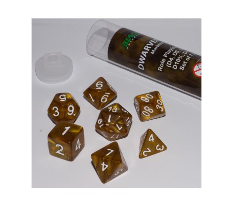 Role Playing Dice Set Dwarven Gold (7-delig)