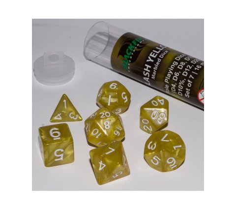 Role Playing Dice Set Flash Yellow (7-delig)