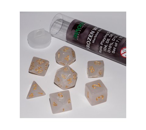 Role Playing Dice Set Frozen White (7-delig)
