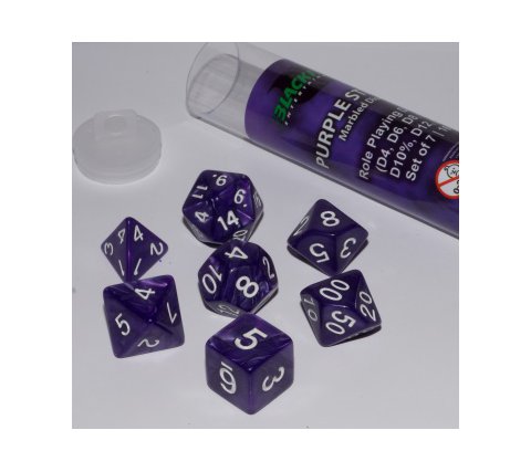Role Playing Dice Set Purple Strike (7-delig)