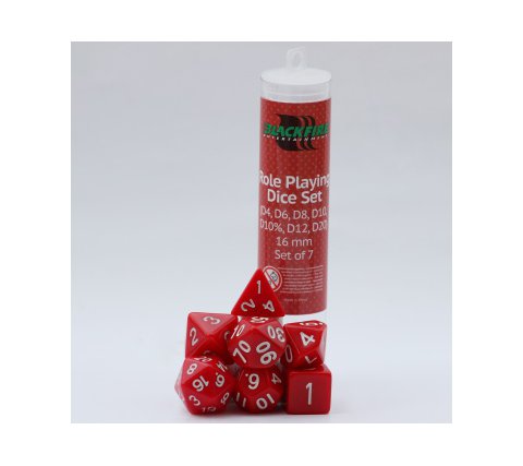 Role Playing Dice Set Solid Red (7-delig)