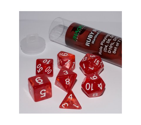 Role Playing Dice Set Ruby Red (7-delig)