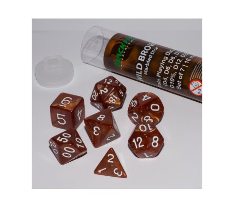 Role Playing Dice Set Wild Brown (7-delig)