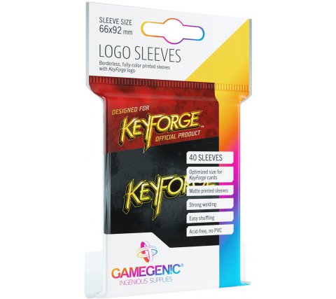 Gamegenic KeyForge Logo Sleeves: Black (40 stuks)