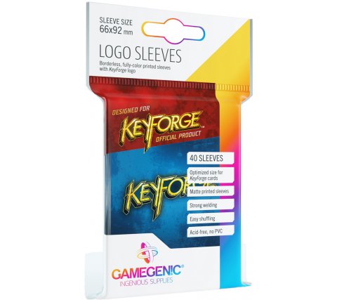 Gamegenic KeyForge Logo Sleeves: Blue (40 stuks)