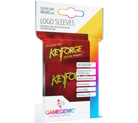 Gamegenic KeyForge Logo Sleeves: Red (40 stuks)