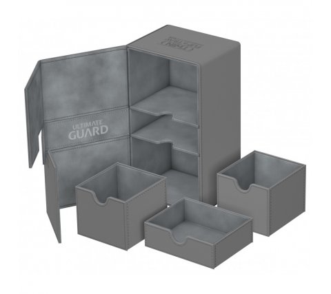 Ultimate Guard-200 Card Twin Flip N Tray Deck Case-Xenoskin Grey