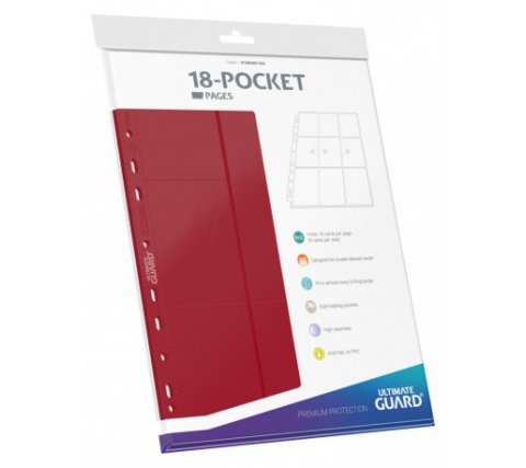 Ultimate Guard 18 Pocket Pages Side Loading Red (10 stuks)