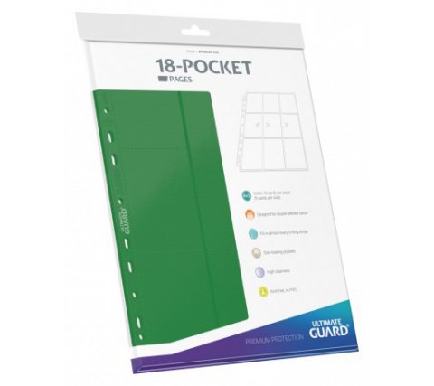 Ultimate Guard 18 Pocket Pages Side Loading Green (10 stuks)