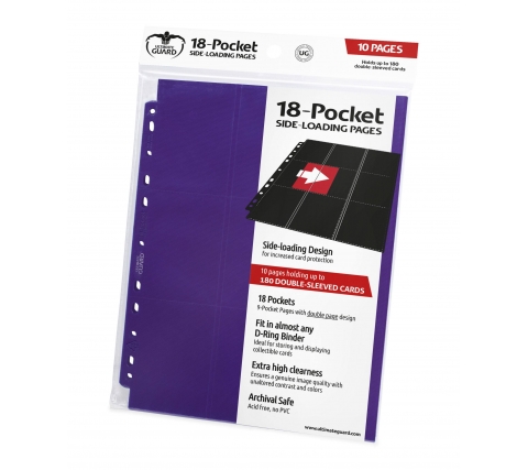 Ultimate Guard 18 Pocket Pages Side Loading Purple (10 stuks)