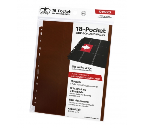 Ultimate Guard 18 Pocket Pages Side Loading Brown (10 stuks)